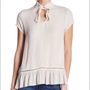 Anthropologie cream blouse